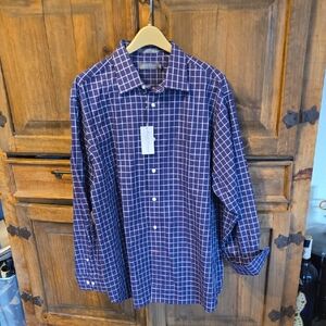 Daniel Cremieux Purple and White Grid Shirt
